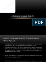 HUMAN RIGHTS ORIGINATED IN NATURAL LAW DOCTRINES