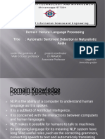 Domain: Natural Language Processing Title: Automatic Sentiment Detection in Naturalistic Audio