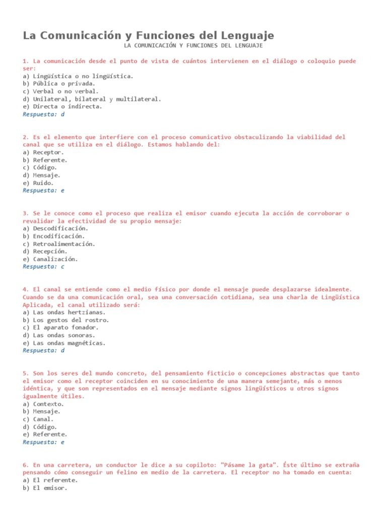La Comunicación y Funciones Del Lenguaje | PDF | Comunicación ...