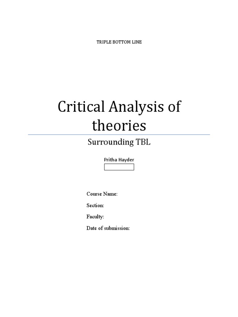 Critical Analysis of Triple Bottom Line | PDF | Corporate Social ...