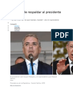 Santos Pide Respaldar Al Presidente Duque