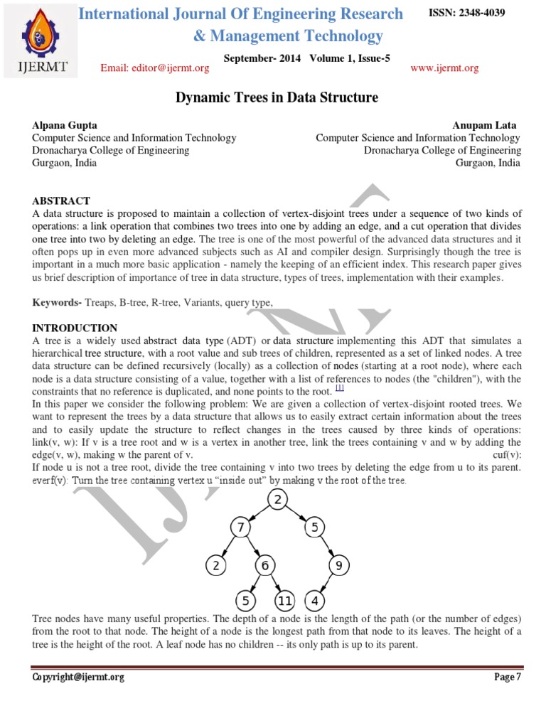 Dynamic Trees in Data Structure PDF | PDF | Discrete Mathematics ...