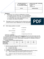 DEVOIR Phy-Chimie 3EME N°1