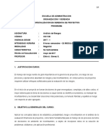 Programa Analisis de Riesgo en Proyectos Posgrado