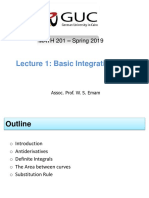 Lecture 1: Basic Integration Rules: MATH 201 - Spring 2019
