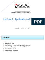 Lecture 2: Application of Integration: MATH 201 - Spring 2019