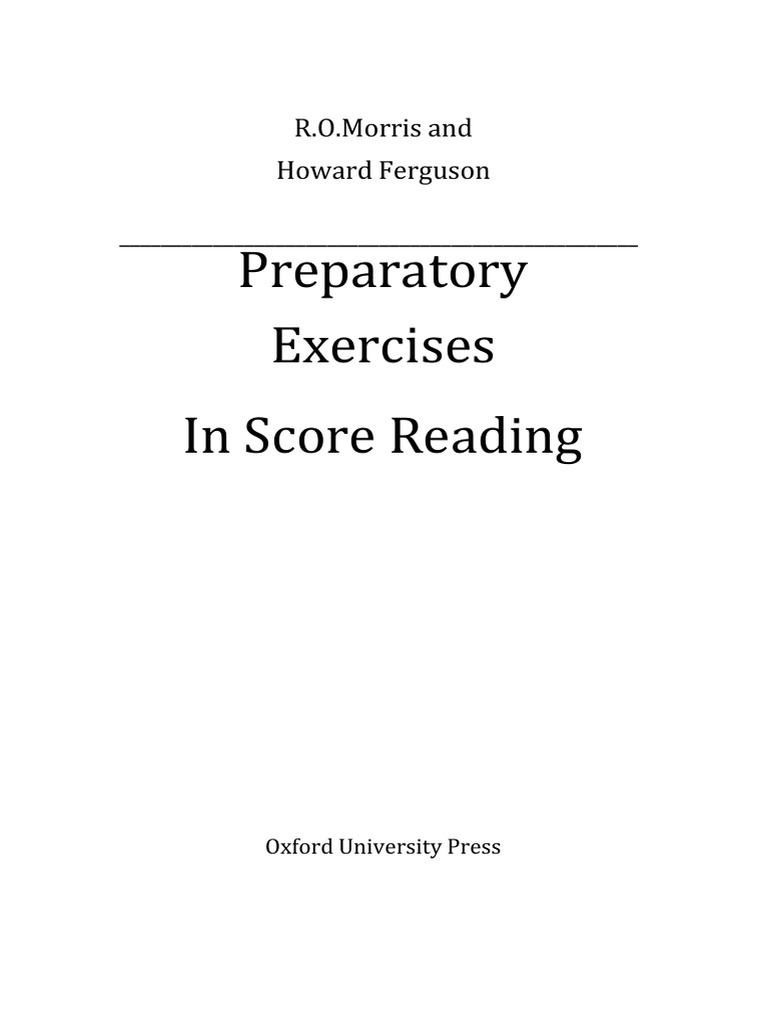 Preparatory Exercises in Score Reading | PDF