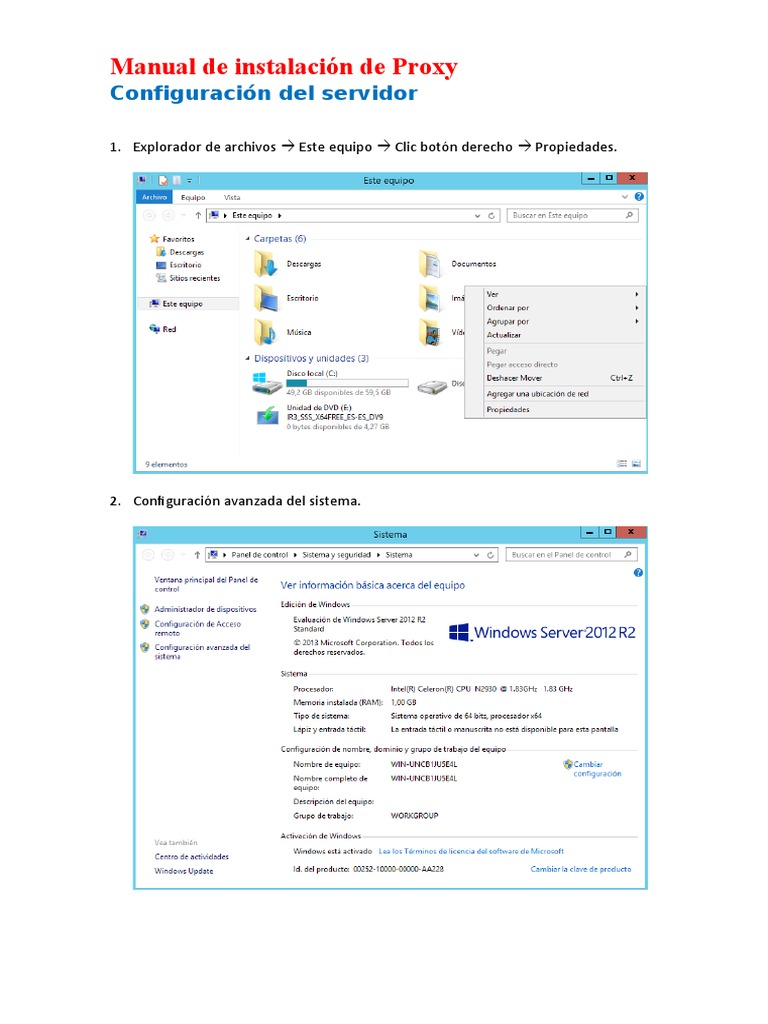 Guía de Instalación de Proxy Paso a Paso | PDF | Servidor proxy ...