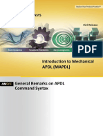 Introduction To Mechanical Apdl (Mapdl) : Chapter 3: APDL ("ANSYS Parametric Design Language")