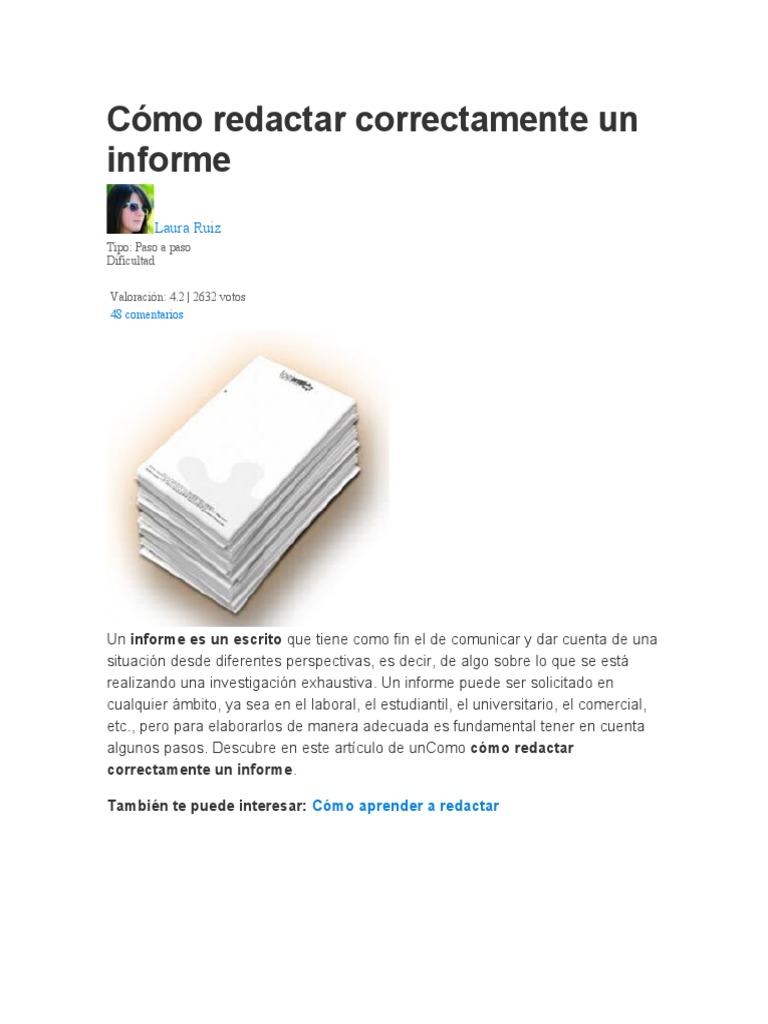 Cómo Redactar Correctamente Un Informe | PDF | Transporte | Información