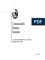 Communicable Diseases: A Guide For School Health Services Personnel and Child Care Providers