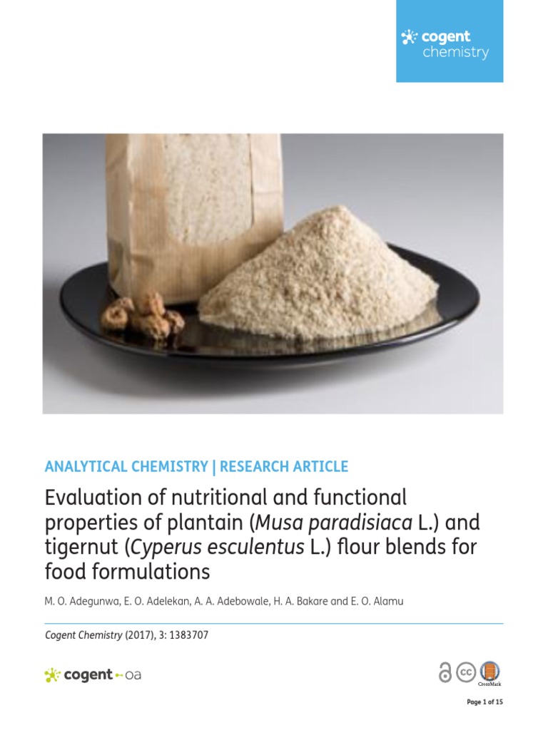 Evaluation of Nutritional and Functional Properties of Planta0for Food ...