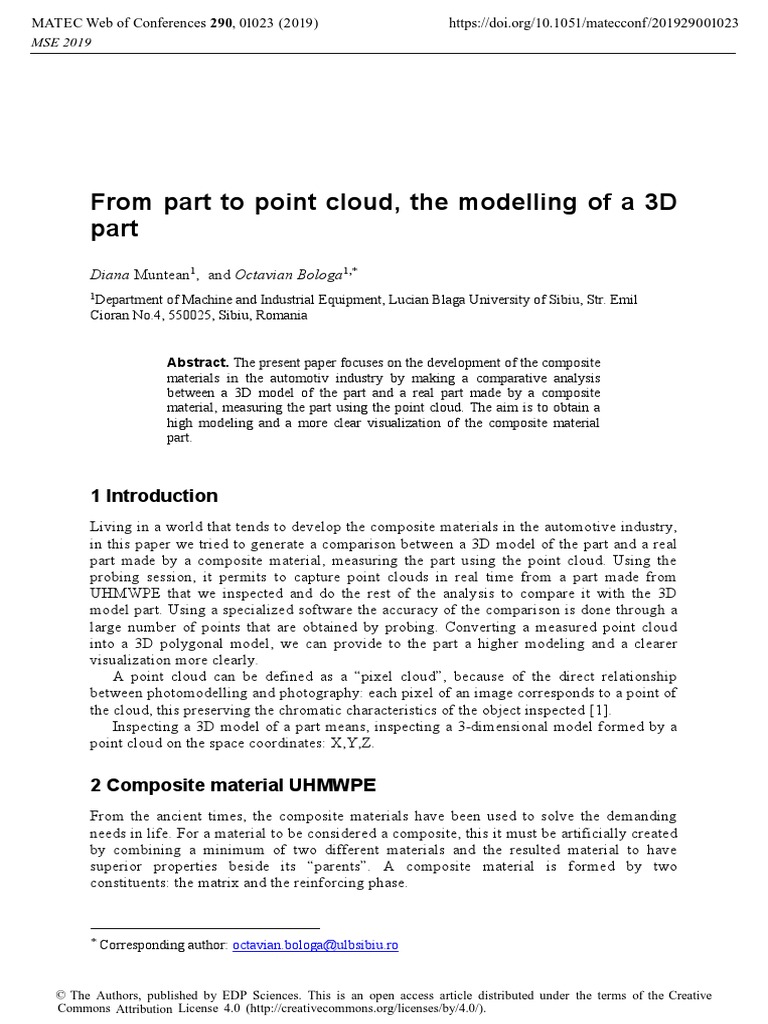 From Part To Point Cloud The Modelling of A 3D Par PDF | PDF ...