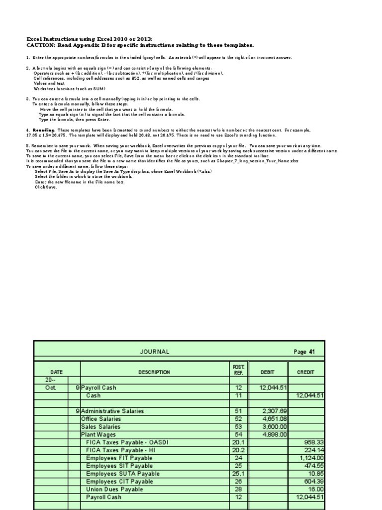 Payroll Project Instructions and Example | PDF | Debits And Credits ...
