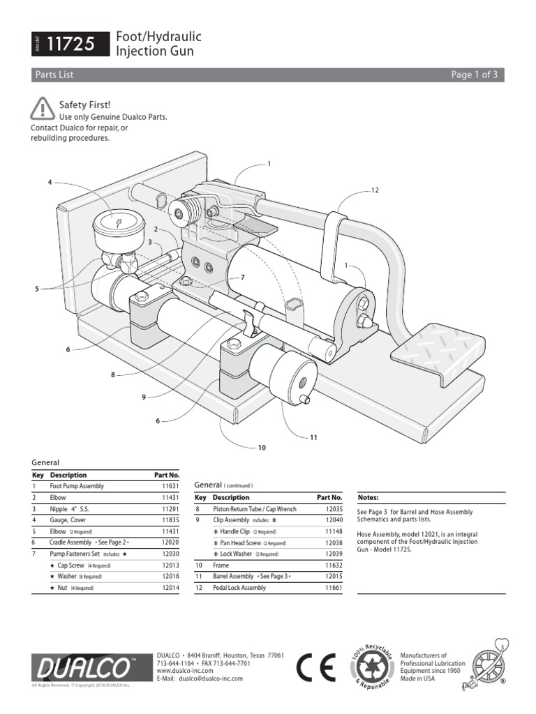 Catalogo Dualco Foot Hydraulic Injection Gun PDF PDF Screw