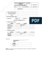 GRH FO 22 Solicitud de Examen Medico