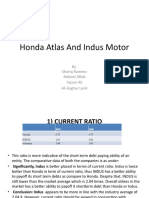 Honda Atlas and Indus Motor: by Shariq Rameez Nabeel Aftab Faizan Ali Ali Asghar Larik