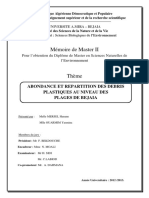 Abondance Et Repartition Des Debris Plastiques Au Niveau Des Plages de Bejaia PDF