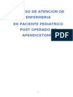 Proceso de Atencion de Enfermeria en Paciente Pediatrico Post Operado de Apendicetomía