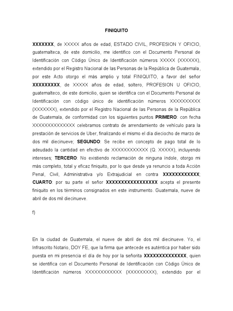 Finiquito Deuda | PDF