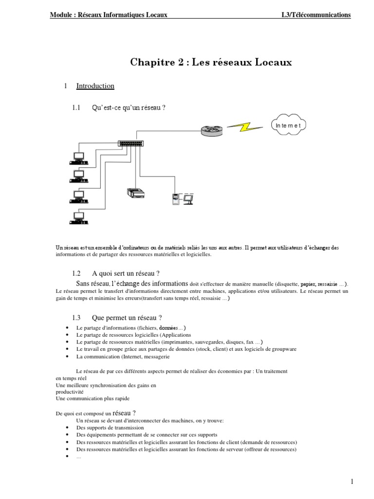 Introduction aux Réseaux Locaux | PDF | Topologie de réseau | Fibre optique