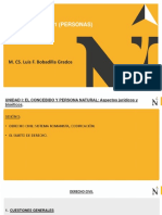 Semana 1 - Derecho Civil, Sistema Romanista, Codificación. Sujeto de Derecho