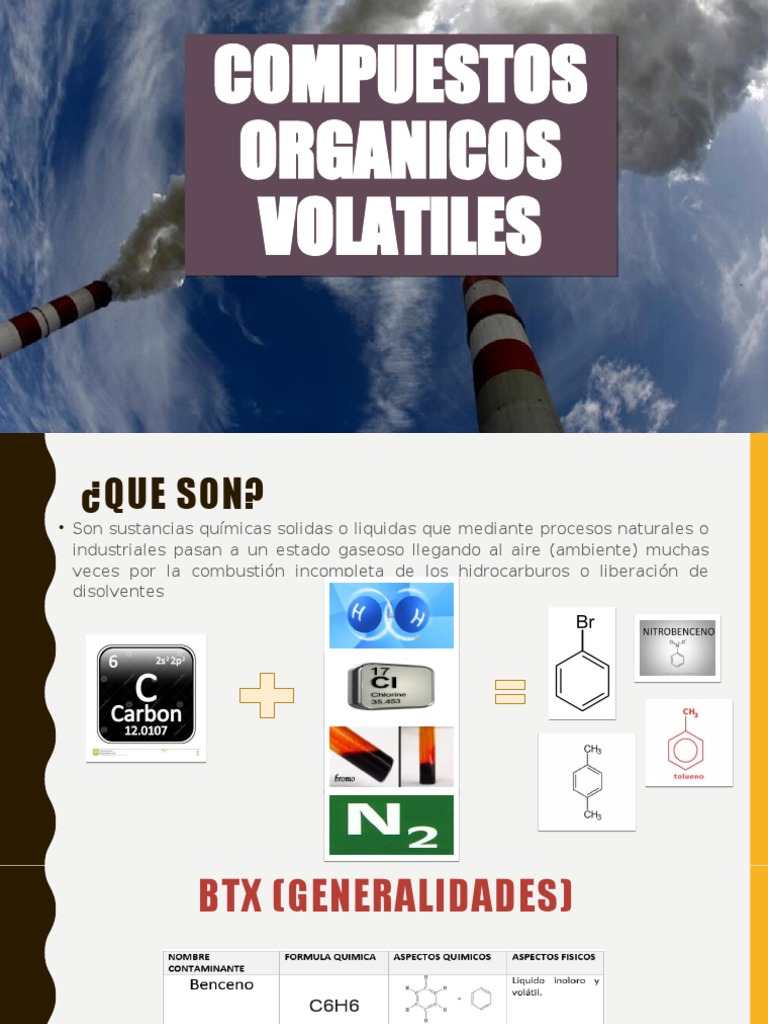 Presentacion Compuestos Organicos Volatiles PDF Clorofluorocarbono Metano