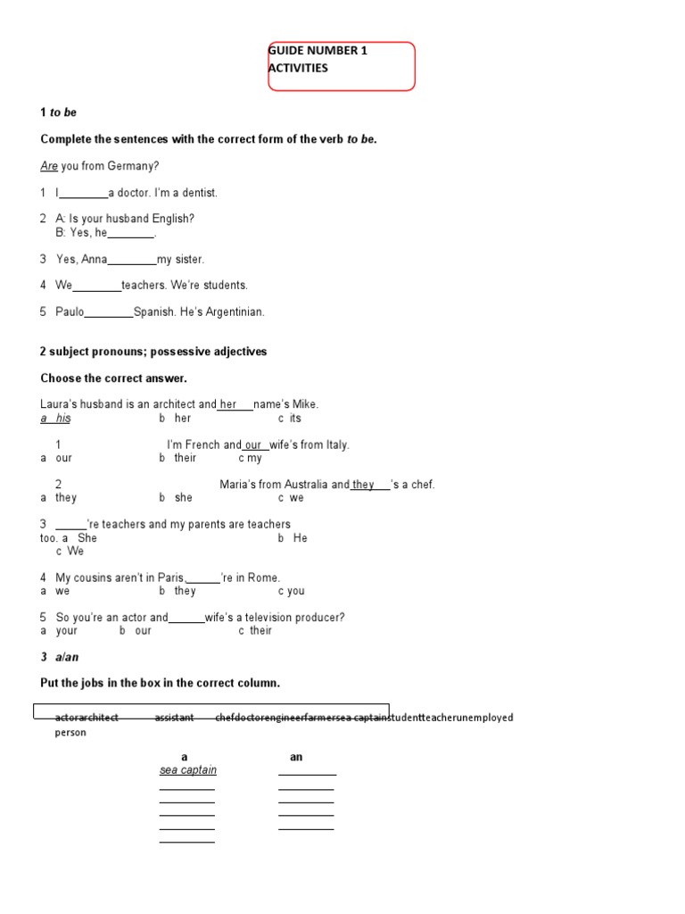 Basic English Grammar Exercises | PDF