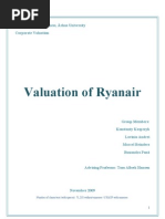 Download Ryanair Valuation - Corporate Valuation Project by lavinia_andrei_2 SN45679258 doc pdf