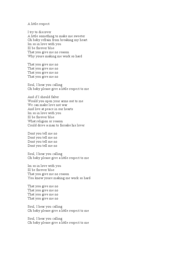 Erasure A Little Respect PDF