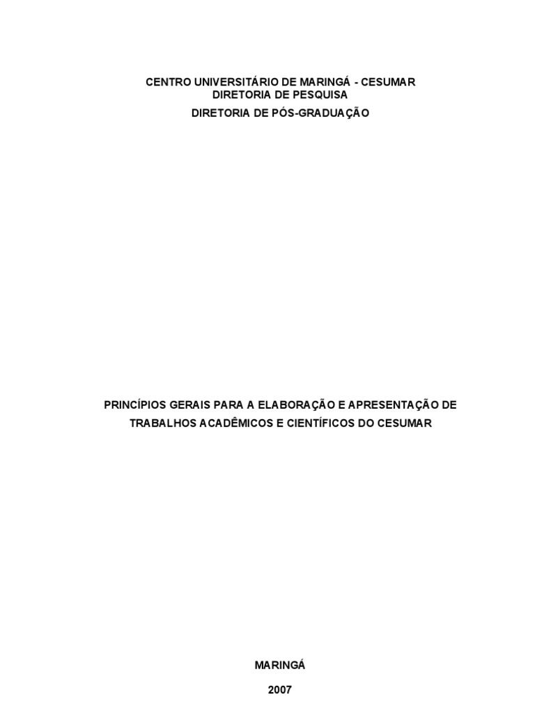 Manual Normas Pesquisa Cesumar | PDF | Citação | Science