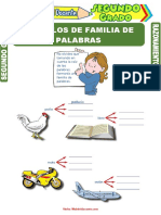 Ejemplos de Familia de Palabras para Segundo Grado de Primaria