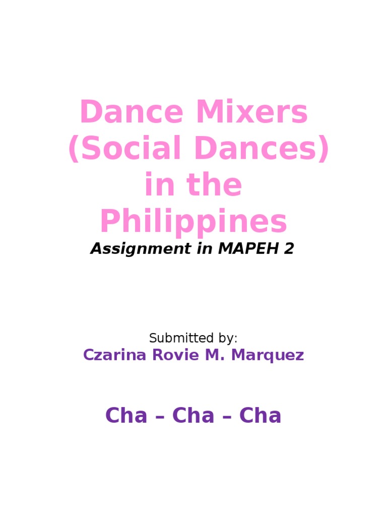 Dance Mixers (Social Dances) in The Philippines Cha Cha Cha PDF