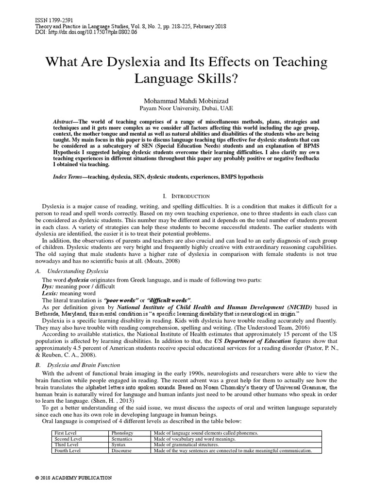 What Is Dyslexia and Its Effect On Language Teaching | PDF | Dyslexia ...