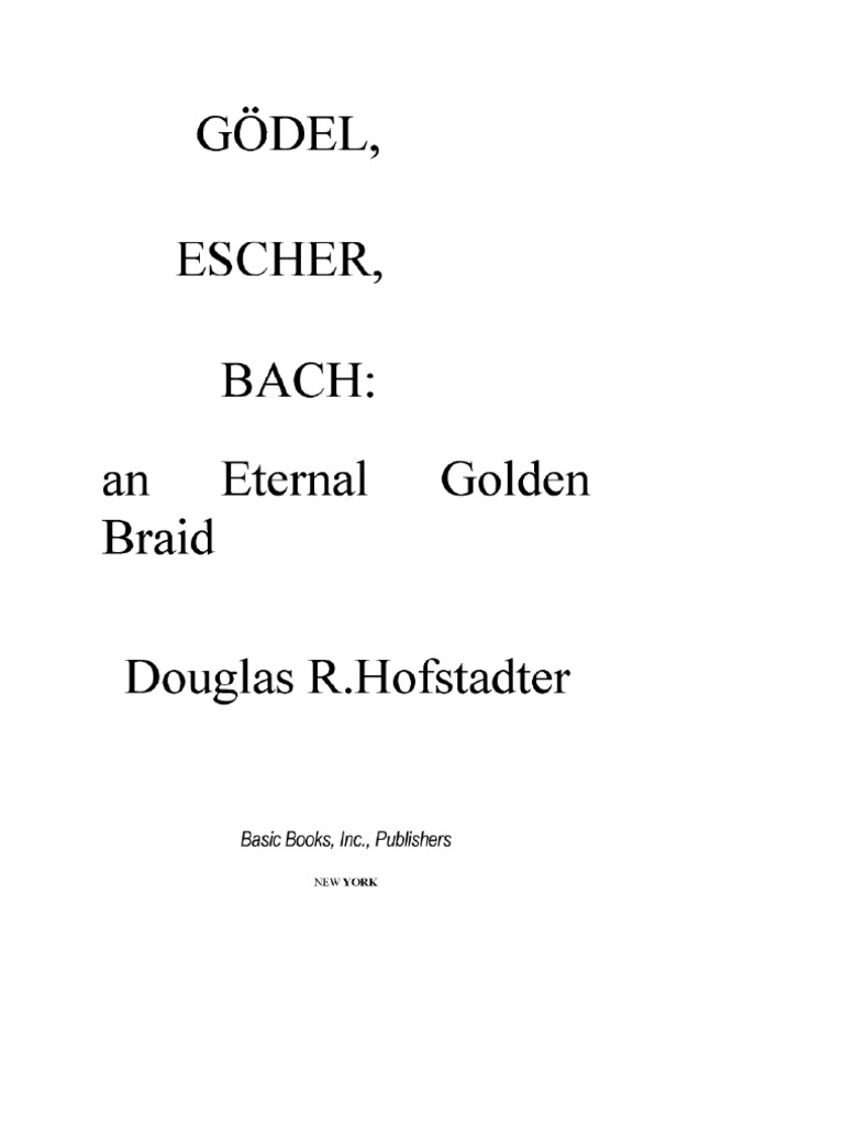 Godel, Escher, Bach