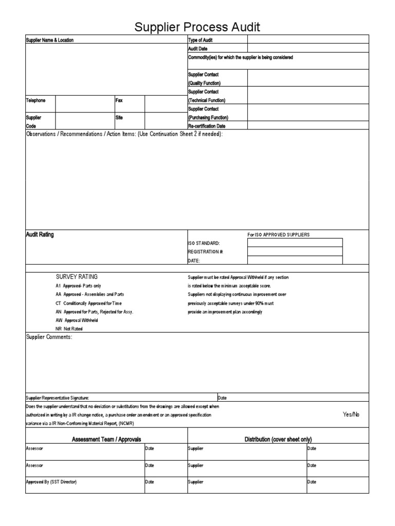 Supplier Audit Report Sample | PDF | Reliability Engineering ...