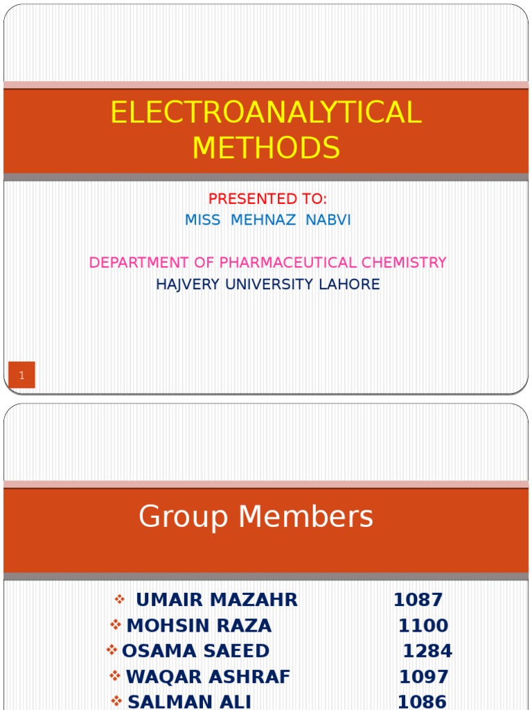 Overview of Electroanalytical Methods | PDF | Electrolyte ...