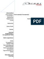 Curriculum Vitae Personal Information First Name(s) Surname(s)