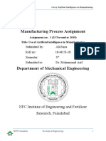 Manufacturing Process Assignment: NFC Institute of Engineering and Fertilizer Research, Faisalabad
