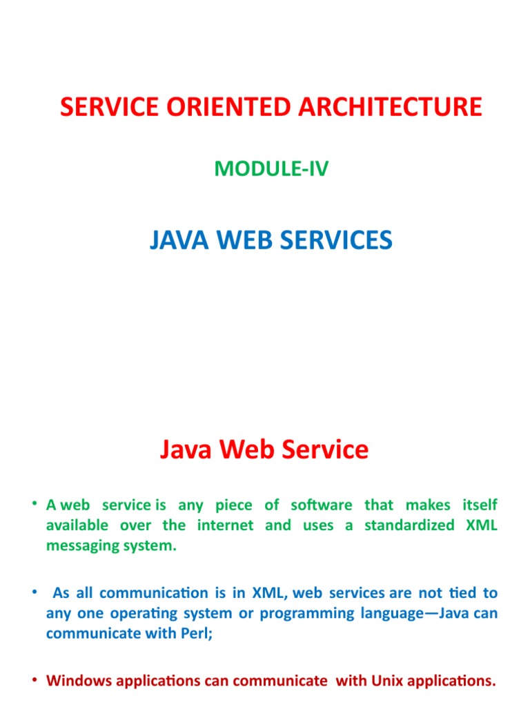 Service Oriented Architecture: Java Web Services | PDF | Web Service ...