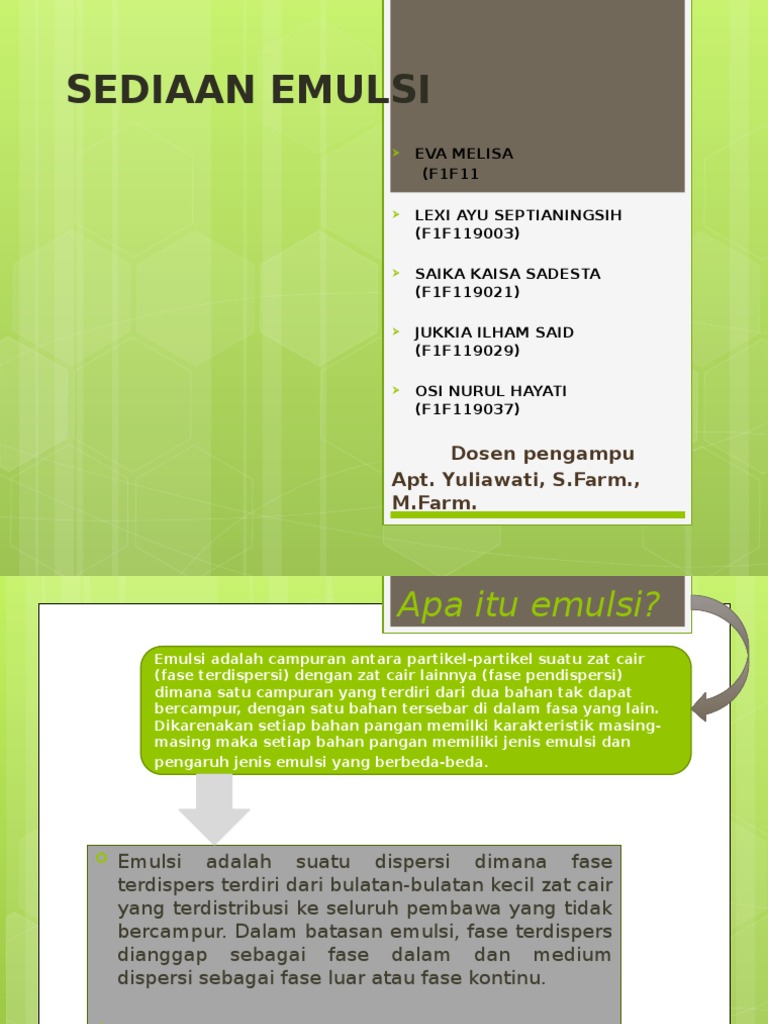 Sediaan Emulsi | PDF