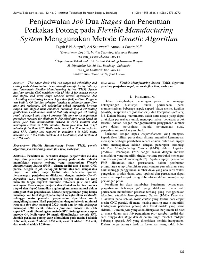 System Menggunakan Metode Genetic Algorithm | PDF | Areas Of Computer ...
