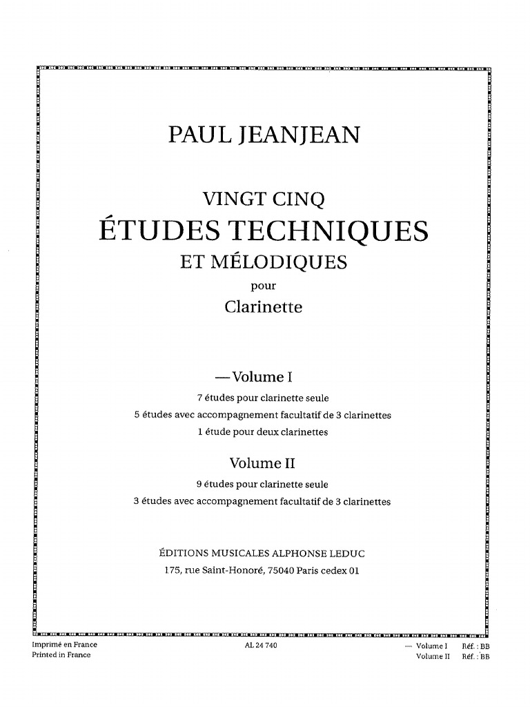 Jeanjean Paul 25 Etudes Techniques Et Melodiques Vol 1 PDF PDF