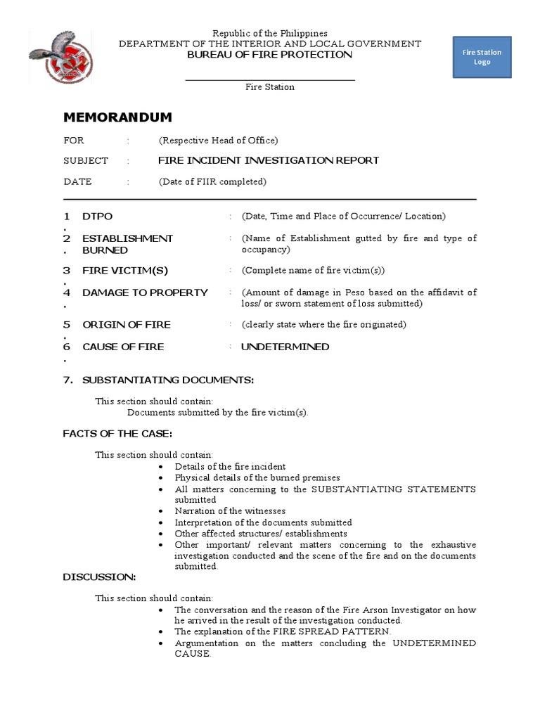 Fire Incident Investigation Report Template | PDF | Justice | Crime ...