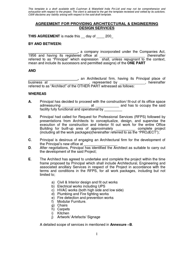 05 Architect Contract Agreement India | PDF