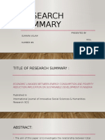 Research: Presented by Sumaira Aslam Roll Number #6