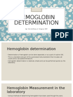 Hemoglobin Determination: By: Tom Anthony A. Tonguia, RMT