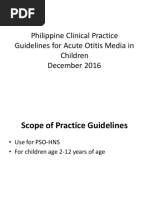 Philippine Clinical Practice Guidelines For Acute Otitis Media 2016 Lecture