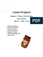 Final Project: Tabasco 7-Spice Chili Recipe Case Study MKTG - 1030 - F16