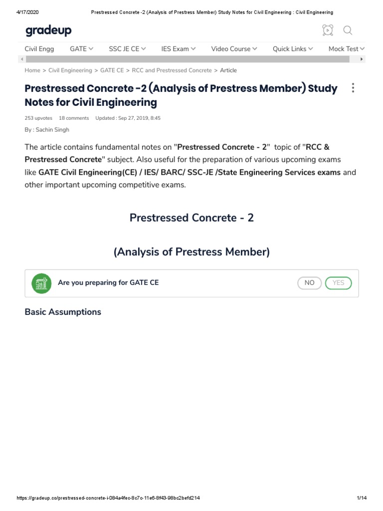 Prestressed Concrete - 2 Civil Engineering | PDF | Beam (Structure ...